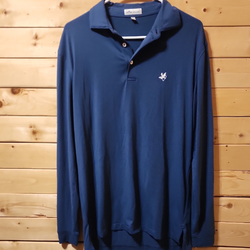 Mens Peter Millar Long Sleeve Polo Size Small